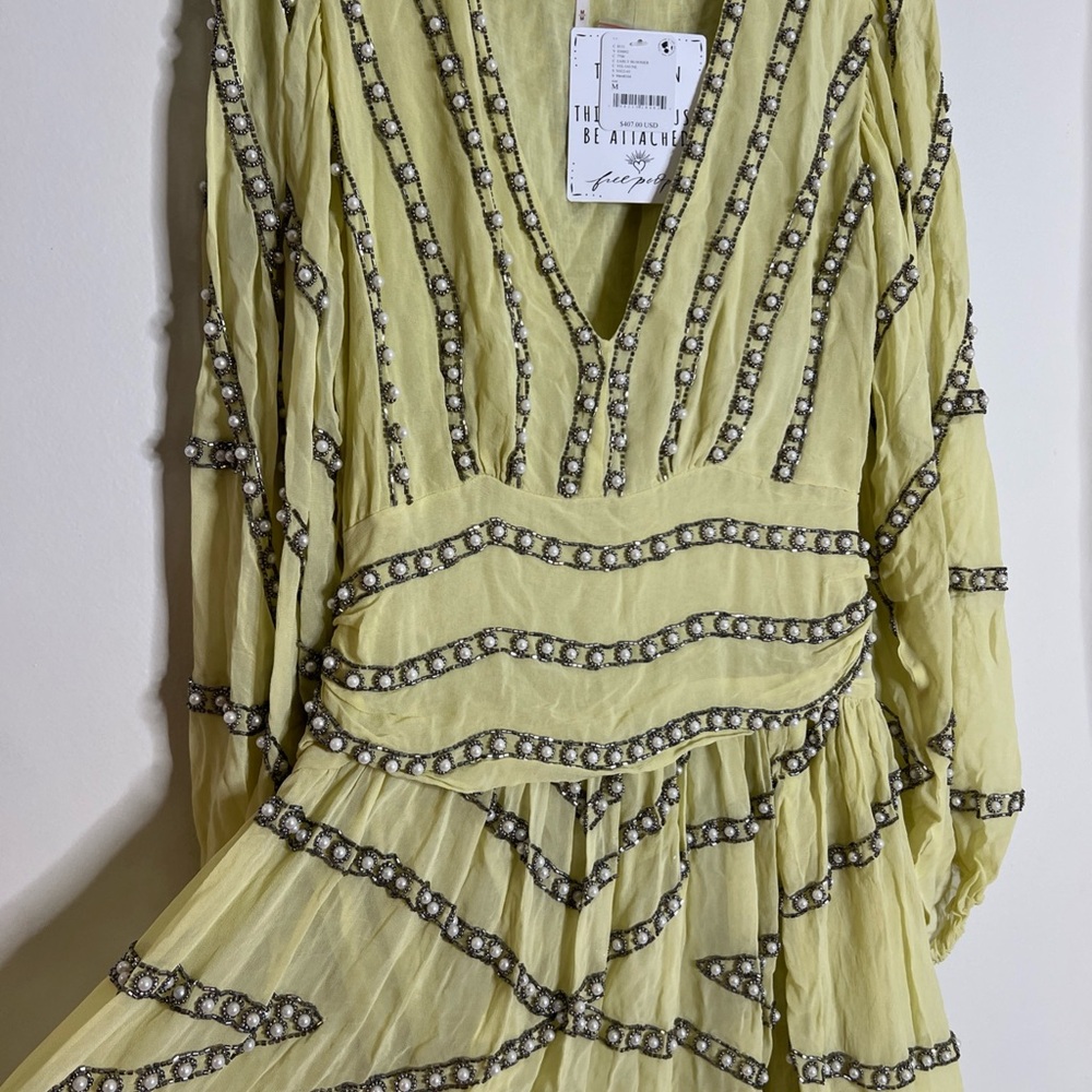 Free People Jen's Pirate Booty Odyssey Pearl Studded Embellished Mini Dress - Picture 5 of 9